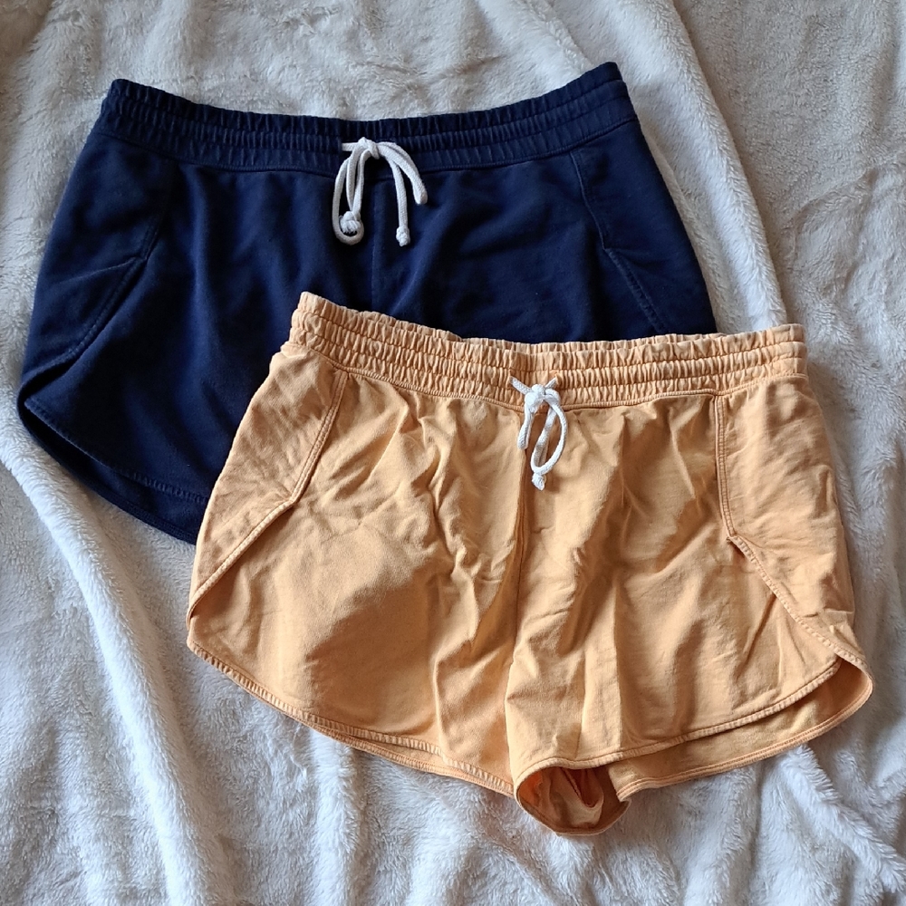 Aerie Lounge Shorts In Navy And Washed Yellow